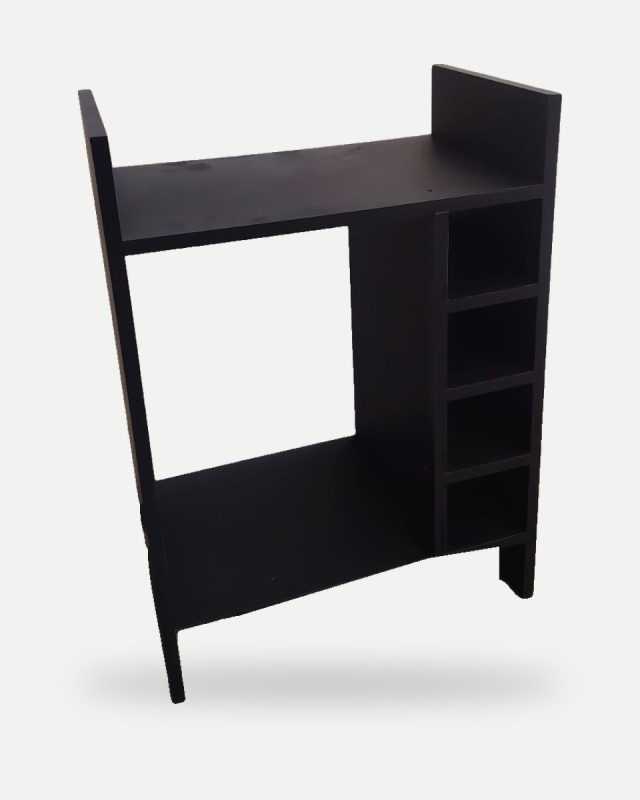 Rack organizador negro con 4 nichos